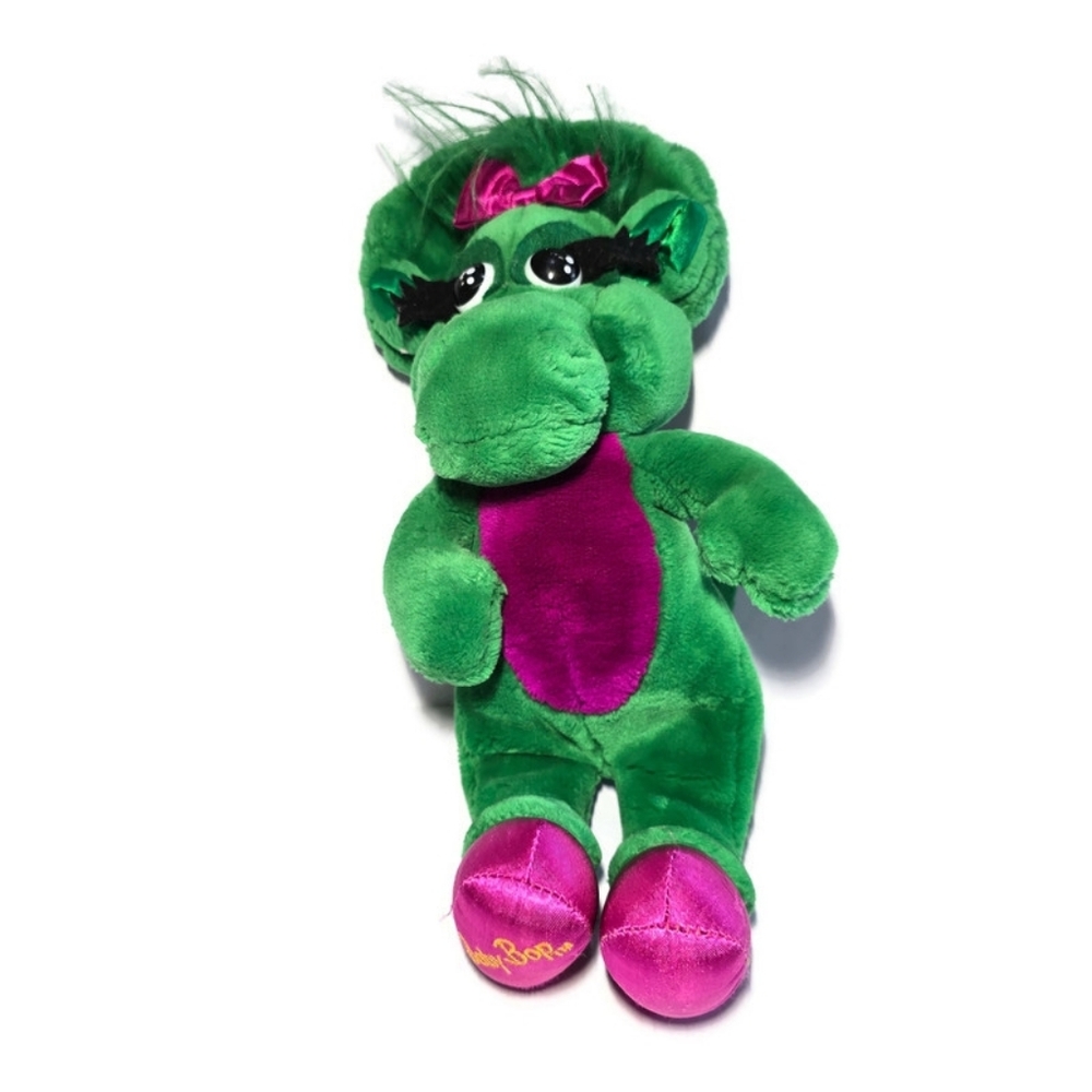 Vintage 1992 Dakin Baby Bop Plush Doll Barney & Friends Green Purple Stuffed